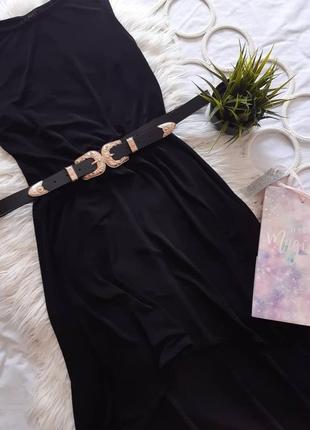 Базовое черное платье спереди короче, с красивой спиной от zara3 фото