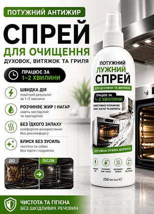 Спрей для очистки духовок, вытяжек и гриля grease & grime cleaner 250 мл — мощный антижир для удаления застарелого нагара