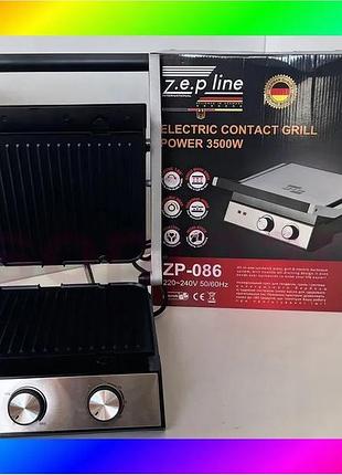 Bs электрогриль контактный прижимной best mix со съемными пластинами 3500w zepline zp-086 bas77/n