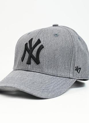 Бейсболка ny 022159-1 серый+черный