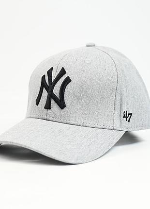 Бейсболка ny 022159-1 светло-серый+черный