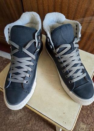 Кожаные утеплённые кеды converse. 9