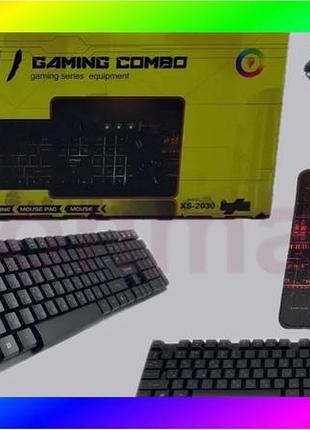 Bs комплект xstrike xs-2030 best mix 4в1 (клавіатура + миша + килимок + навушники) rgb usb bas77/n