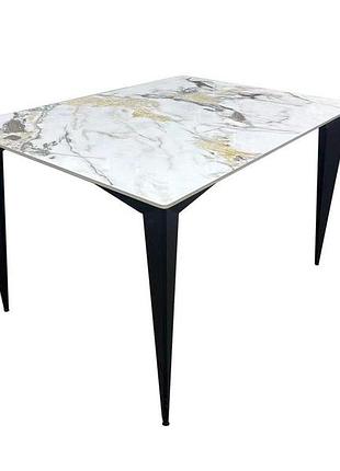 Стол norman ceramic 120*90 gold phoenix глянец/черный каркас
