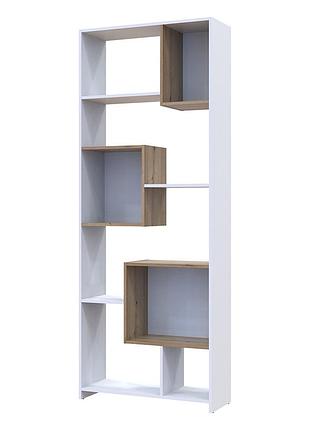 Высокий стеллаж doros b1s белый/дуб эвок 81х30х210 см (drs-011565)