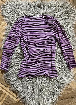 Фіолетовий лонгслів zebra print 7