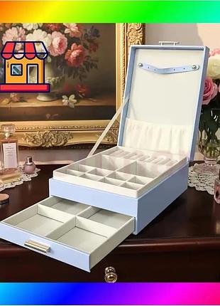 Bs скринька для прикрас best mix 2 яруса 23×17×8,5 см, блакитна ly-111 bas77/n