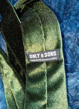 Необычный галстук only &amp;sons из бархата велюра узкая