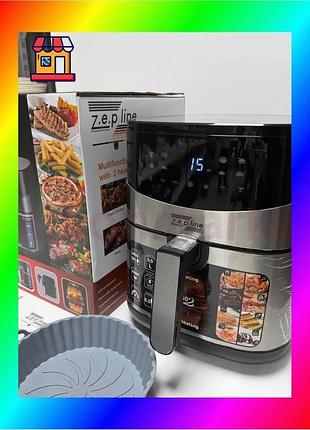 Bs фритюрниця на 6,5л best mix з двома тенами 4200 вт zepline zp-00233 зі знімним ковшиком на 8 прогр bas77/n