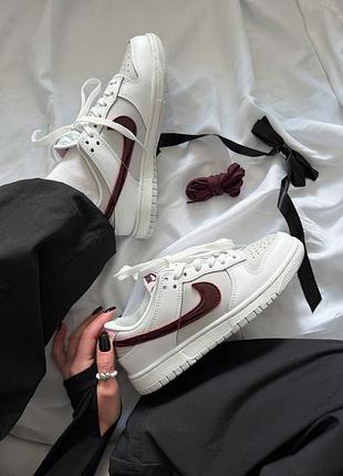 Nike sb dunk low sail burgundy crush женские кроссовки найк дак 5