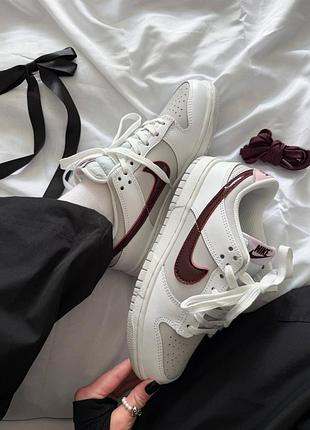 Nike sb dunk low sail burgundy crush женские кроссовки найк дак 6
