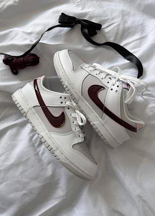 Nike sb dunk low sail burgundy crush женские кроссовки найк дак 8