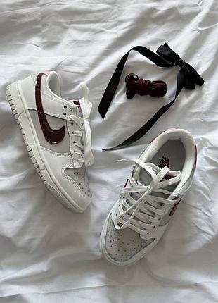 Nike sb dunk low sail burgundy crush женские кроссовки найк дак 9
