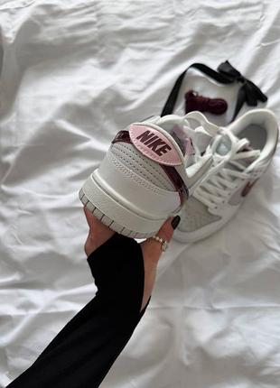 Nike sb dunk low sail burgundy crush женские кроссовки найк дак 7