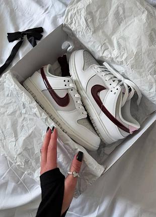 Nike sb dunk low sail burgundy crush женские кроссовки найк дак 10