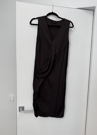 Чорна сукня allsaints annis drape front