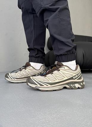 👟 кроссовки salomon s/lab xt-6 brown beige/ наложка bs👟