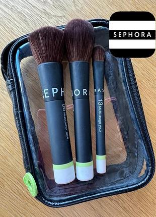 Набір пензликів sephora collection mini face and eye brush set