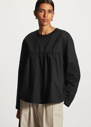 🖤 cos многослойная блуза-лонгслив oversize • m