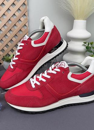 Louis vuitton run away sneakers red suede женские кроссовки замша оригинал 37.5 eur