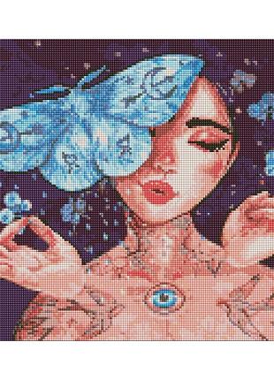 Уценка!!! алмазная мозаика "прикосновение бабочки" ©lesya_nedzelska_art amo7451-uc 40х50 см