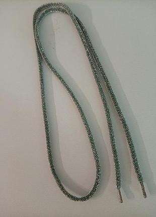 Серебристый шнур, шнурок, пояс, аксессуар с кристаллами
