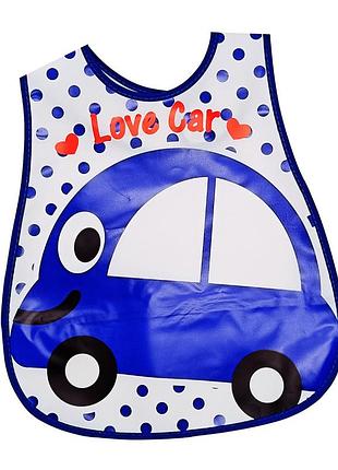 Слюнявчик клеенчатый "love car" mgz-0605-15 на липучке