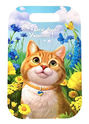 Деревянная доска "рыжий котик" ubumblebees (псф154) psf154 прямоугольная