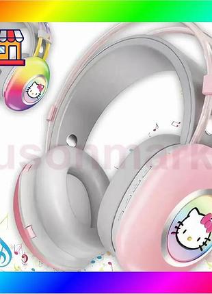 Bs навушники bluetooth накладні best mix з rgb підсвічуванням та hello kitty pg-706h bas77/n