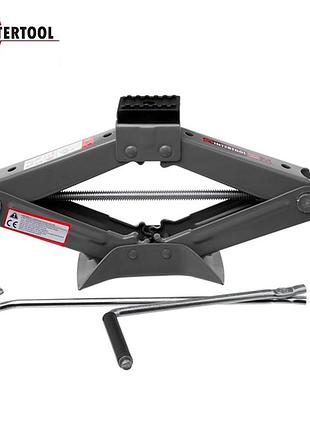 Домкрат механический ромбовидный intertool gt0184 2т., резиновый упор, 110-400 мм