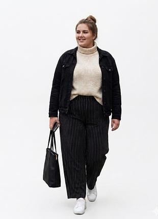 ​стильні штани-палаццо в смужку shein curve — розмір 4xl (батал)