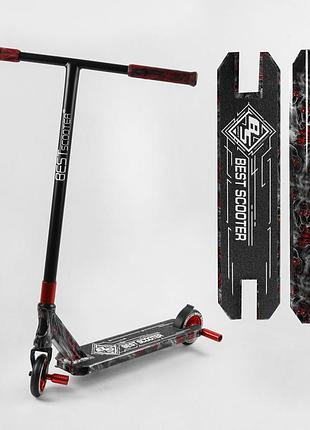 Детский трюковый самокат hic-система алюминиевый и дека с принтом best scooter bs-99622