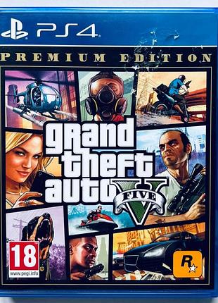 Grand theft auto v premium edition, б/у, английская версия - диск для playstation 4