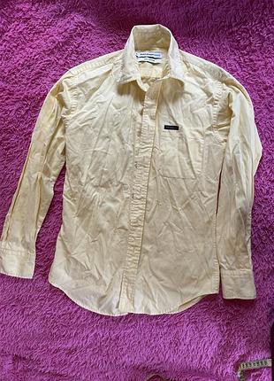 Жовта сорочка кольору вершкового масла оригінал  saint laurent jeans shirt button up s
