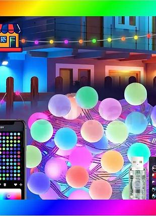 Bs гирлянда матовый шарик best mix (sfk-03) 10м app bluetooth (usb) + пульт bas77/n
