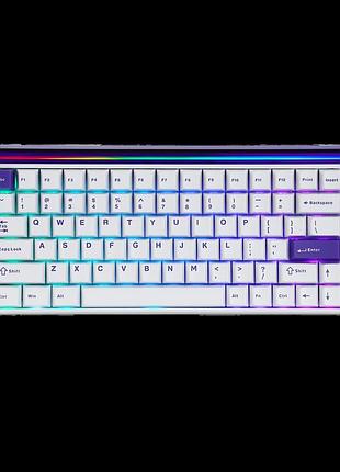 Игровая магнитная клавиатура aula hero 84 he / 8k / hall effect / white-purple / белый с фиолетовым