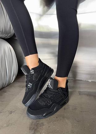 Nike air jordan 4 black cat унисекс кроссовки найк аэр джордан 4