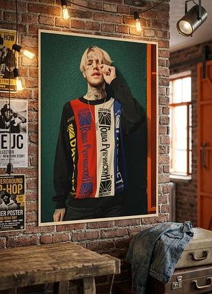 Плакат постер на крафтовой бумаге lil peep (лил пип) 42х30 см