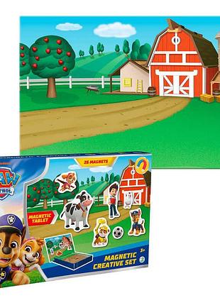 Магнітна гра з планшеткою "paw patrol. пригоди на фермі" - 26 магнітних фігурки, фон для гри 200639