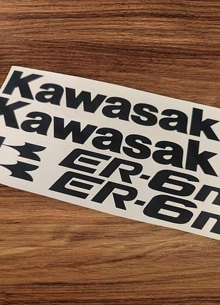 Черный без фона наклейки на мотоцикл бак пластик kawasaki ninja ниндзя нинзя кавасаки ерш ер6 ф er6 f ёрш