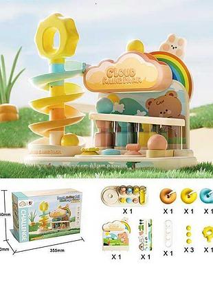 Игра с шариком t 929 a игровая платформа со спиральной горкой, 3 шарика, мелодия, звуковые эффекты, подсветка