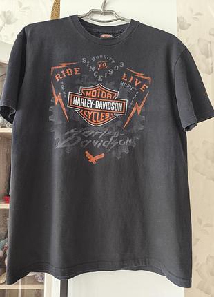 Байкерская футболка harley davidson ride live, размер l -xl