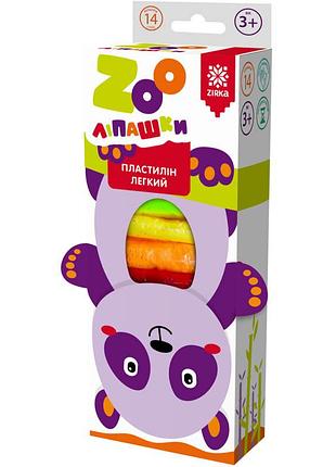 Пластилін легкий zooліпашки панда 6г/14кол/14ст