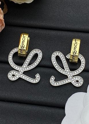 Сережки-підвіси loewe "logo l" люкс якості