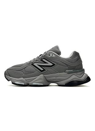 Кроссовки мужские new balance 9060, серые кроссовки нубук сетка, демисезонные