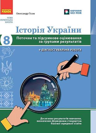 История украины. 8 клас. активная и подсумочная оценка по группам результатов (+диагностический р
