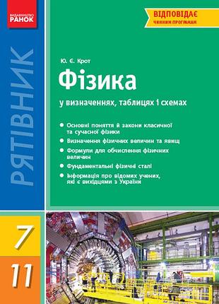 Физика в определениях, таблицах i схемах. 7-11 кл. (рататель)