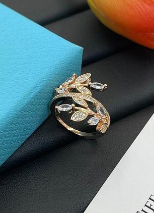 Кольцо “tiffany rose leaf elegance” люкс качество