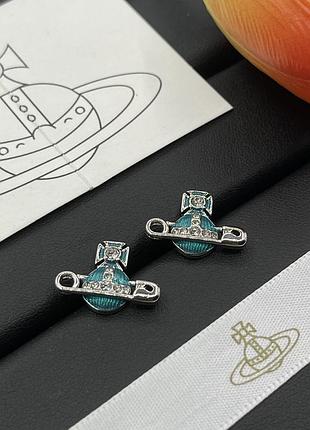 Сережки "blue orbit mini" вів'єн вествуд люкс якість