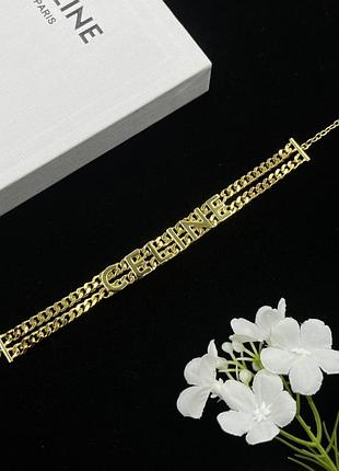 Браслет “celine paris signature gold chain” люкс качество